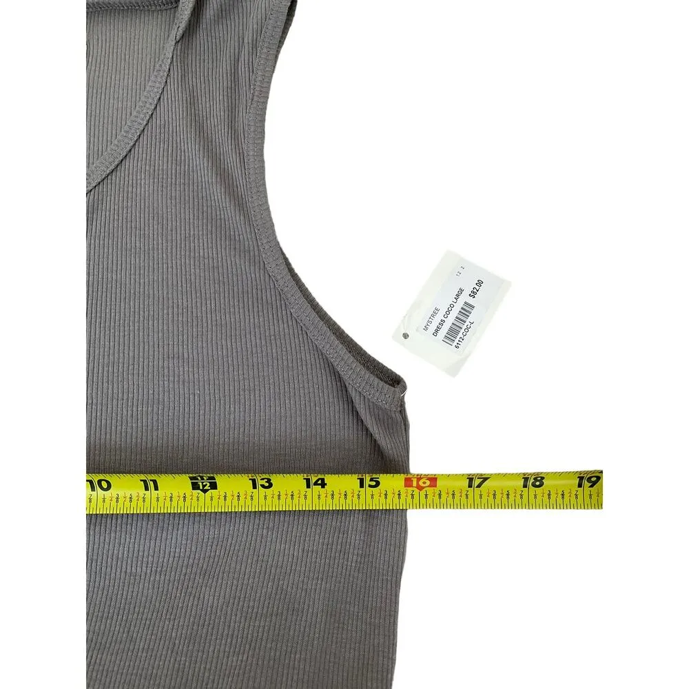 Mystree Grayish Brown Sleeveless Hoodie Dress Women Size Large | 33-10 - Image 7