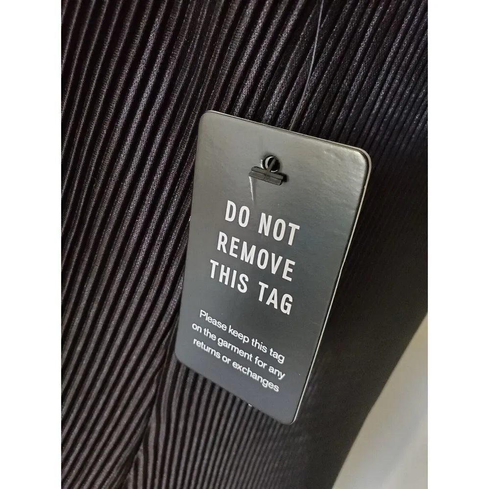 Express Womens Black Pleated Puff Shoulder Long Sleeve Shift Dress Large NWT - Image 12