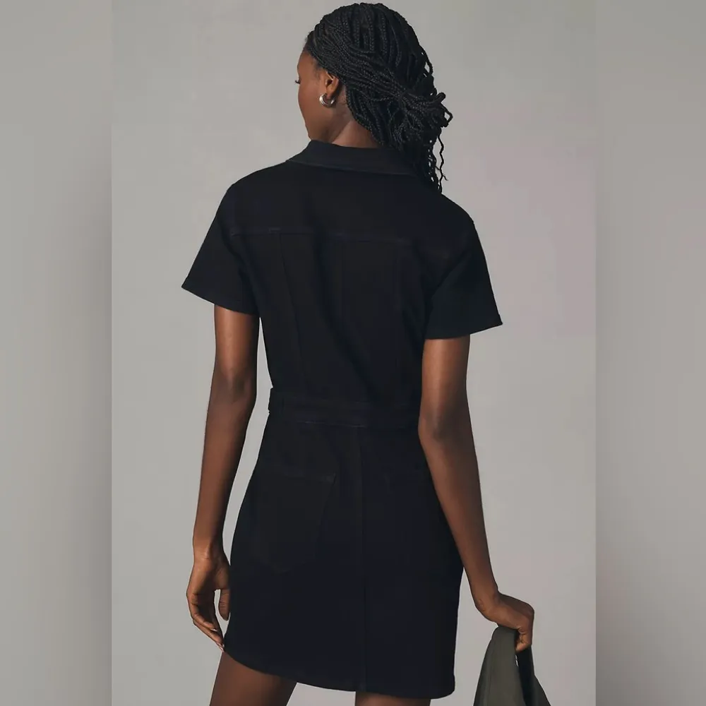 GOOD AMERICAN Black Fit For Success Denim Mini Dress XS - Image 2