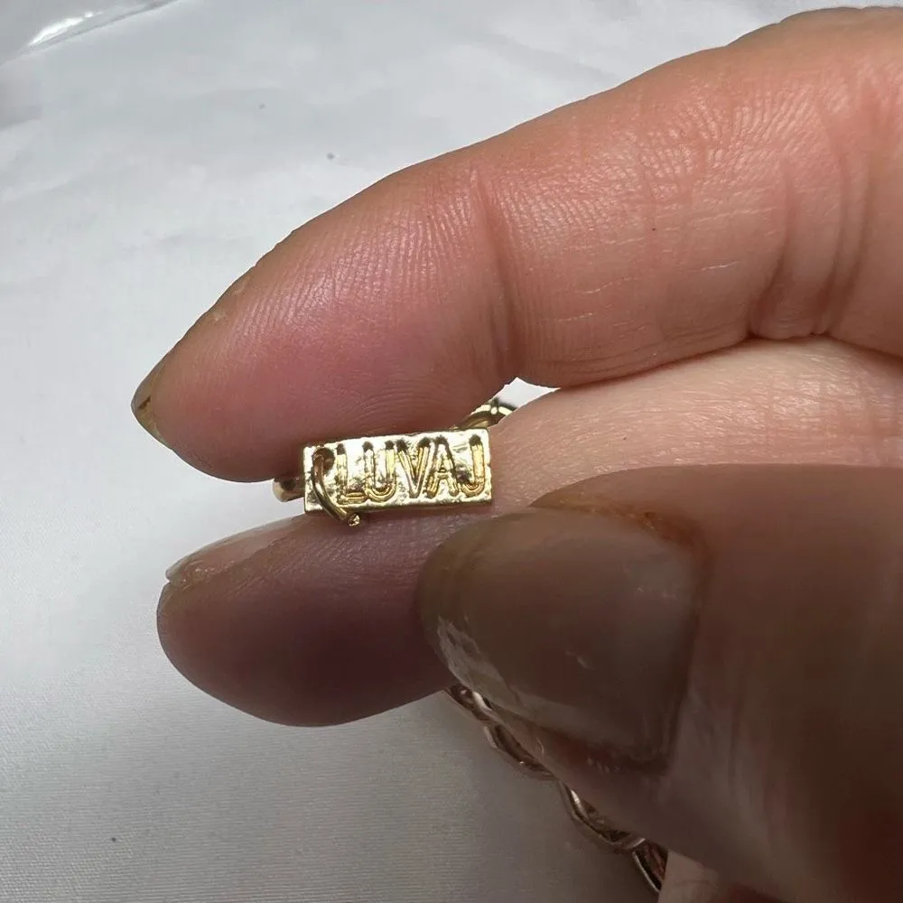 Luv AJ Tri Color Heavy Link Bracelet Gold - Image 7