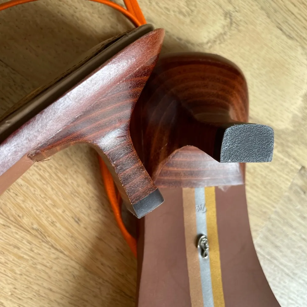 Sam Edelman Orange Brown Sandals Minimalist Design - Image 6