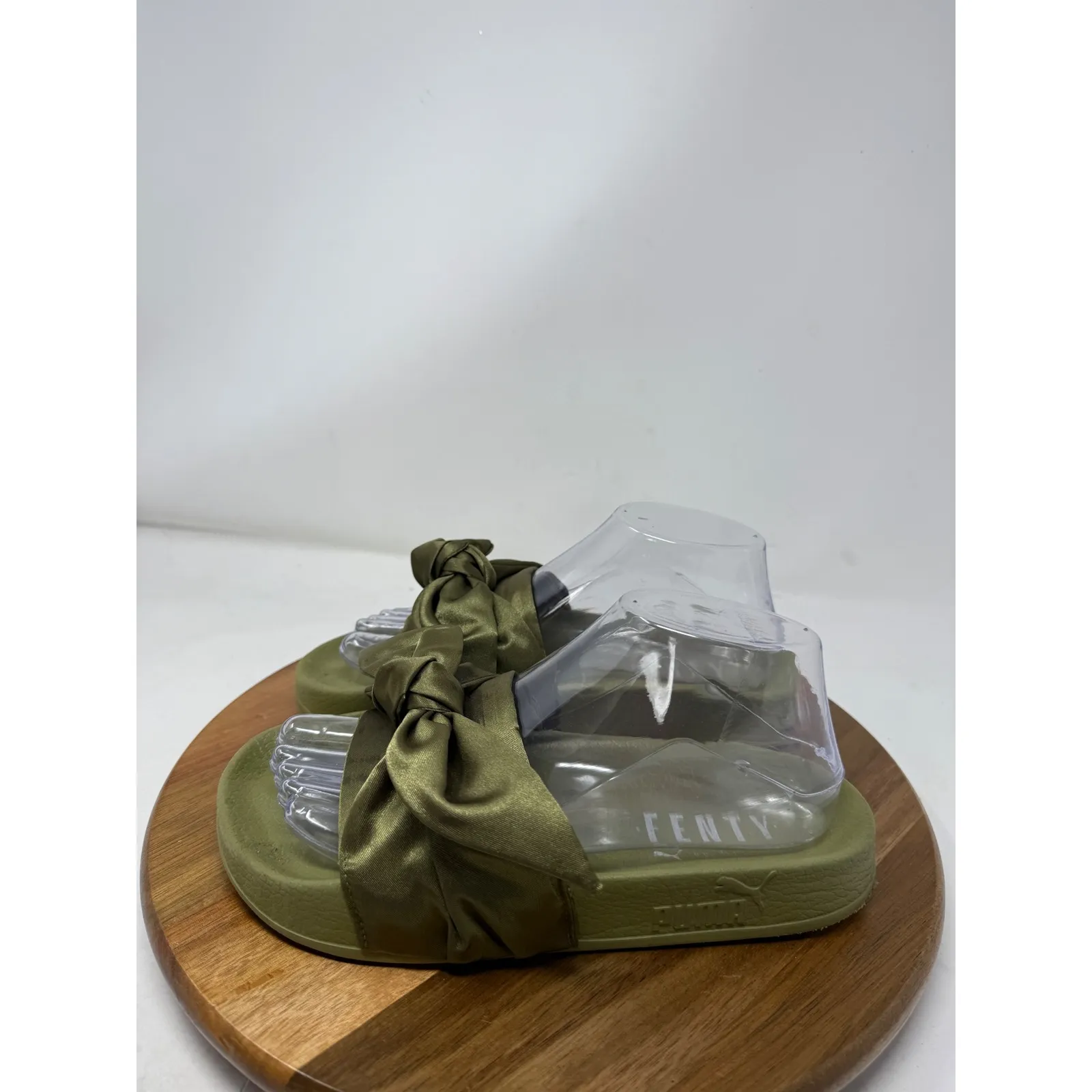 PUMA FENTY Olive Green Bow Slide Sandals Women's Size US 5.5 / EUR 35.5‎ - Image 6