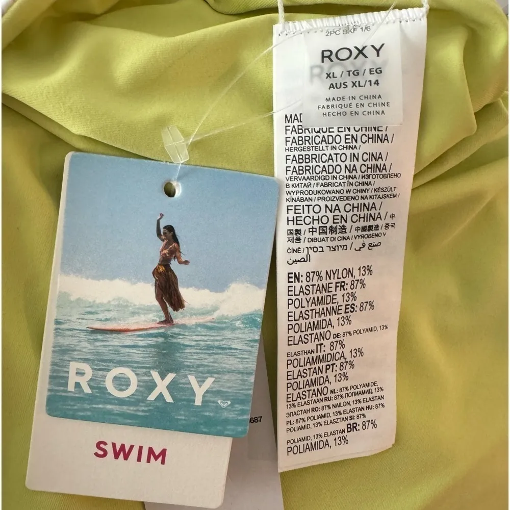 ROXY Retro Revo Reversible One Piece Open Back Tropical Swimsuit Size XL NEW - Image 6