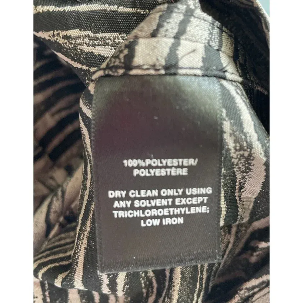 Lafayette 148 Tan Black Animal‎ Print Tiger Lightweight Full Zip Jacket P XS - Image 6