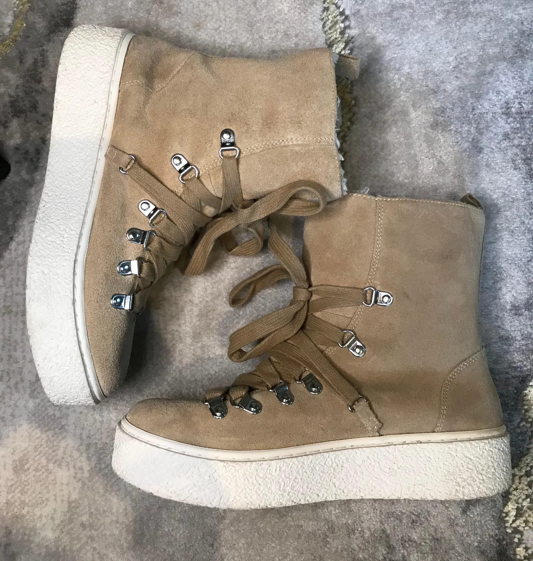 J Slides Suede Faux Fur Lined Bolt Boots - Image 2