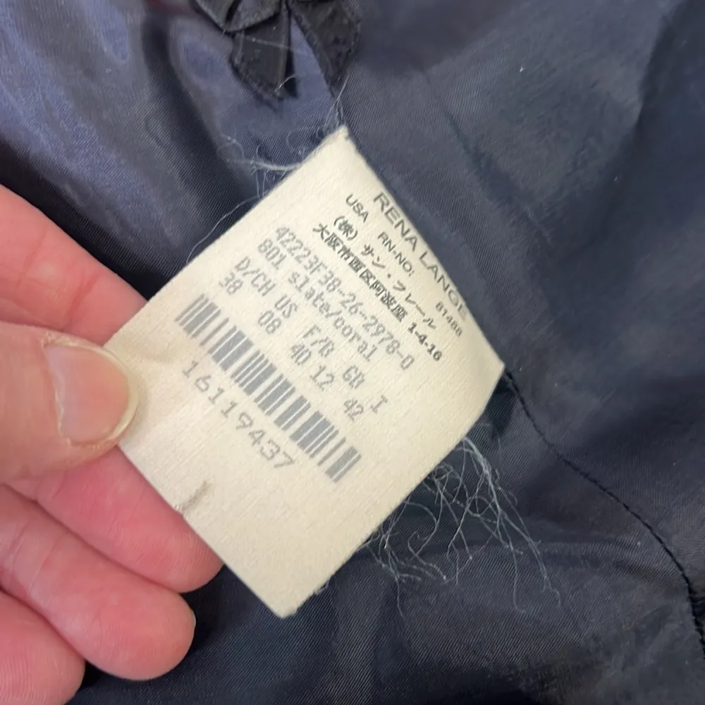 Women’s Rena Lange slate/coral Pinstripe Blazer size 38 Black - Image 7