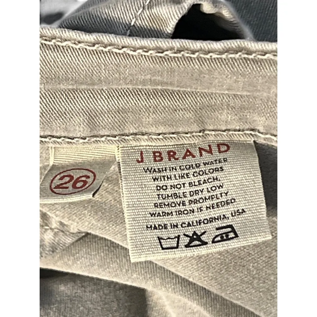 J Brand Vin Fawn Zip Ankle Jeans Army Green Zippers Size 26 Cotton Blend - Image 8