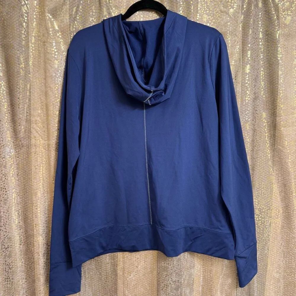 Victorias Secret Sport Navy Blue Toggle Hood Pullover Sweater Large - Image 2