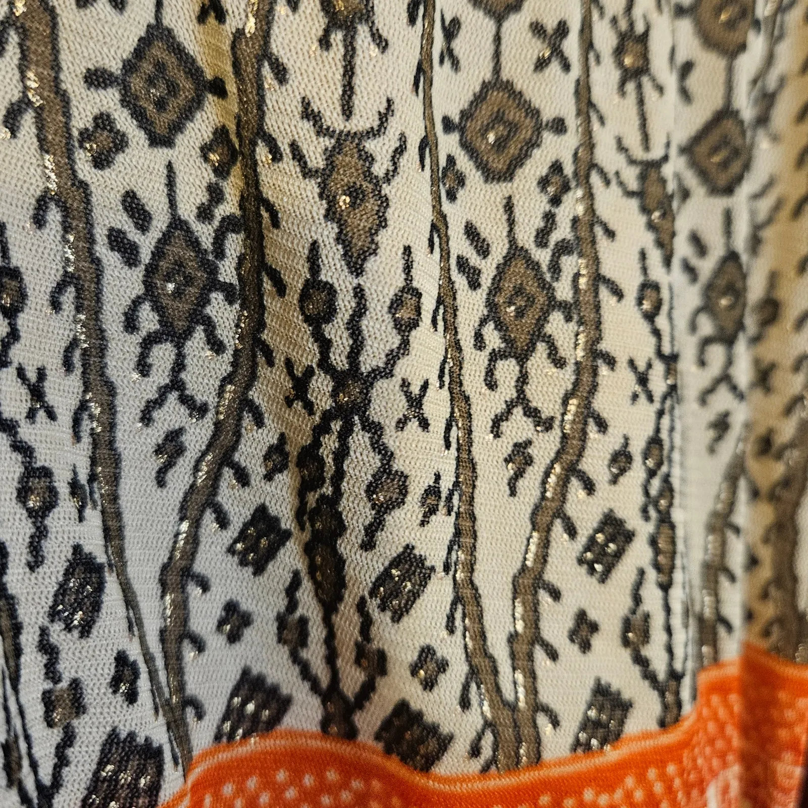 Fashion Big Stretch Size Medium M Stretchy Sequin Tassle Boho Top Shirt Top - Image 3