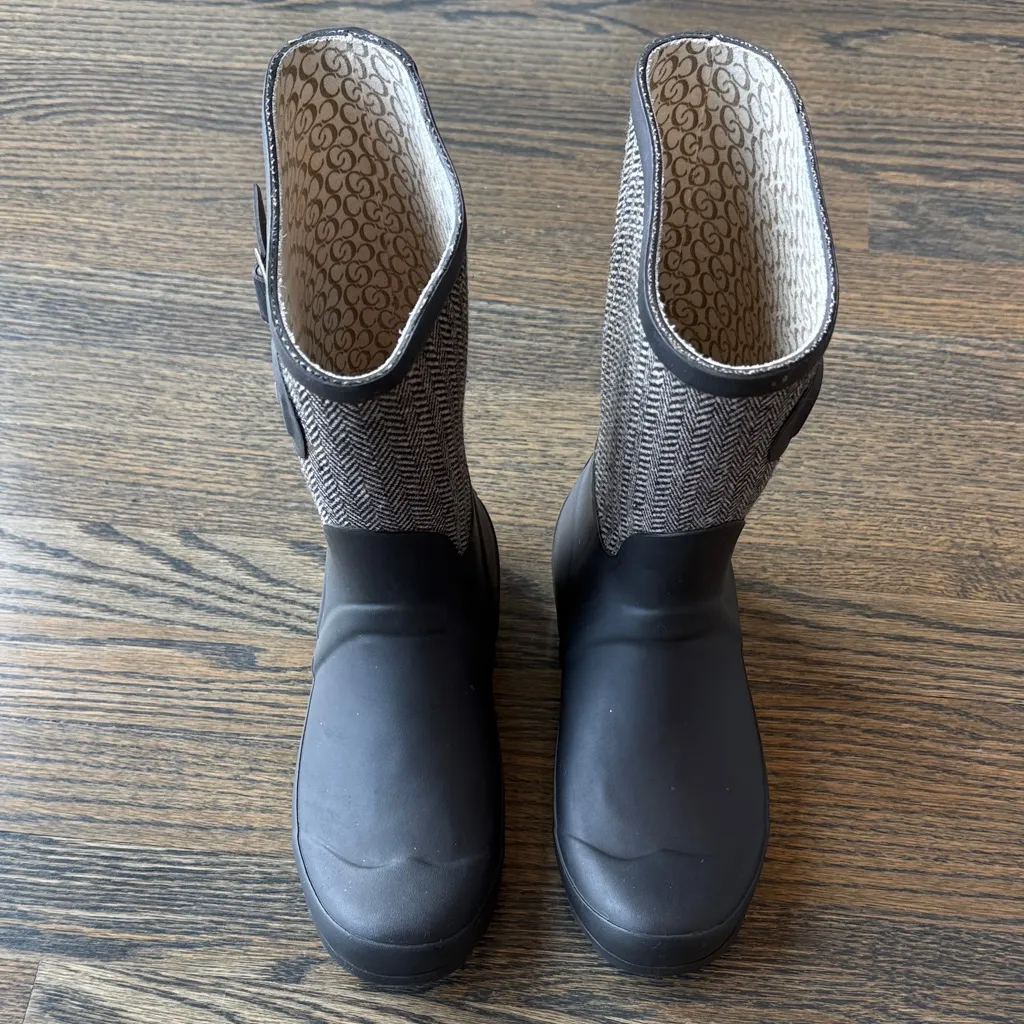 Chooka Women's Black and Tan Rain Boots women’s size 6 EUC - Image 11