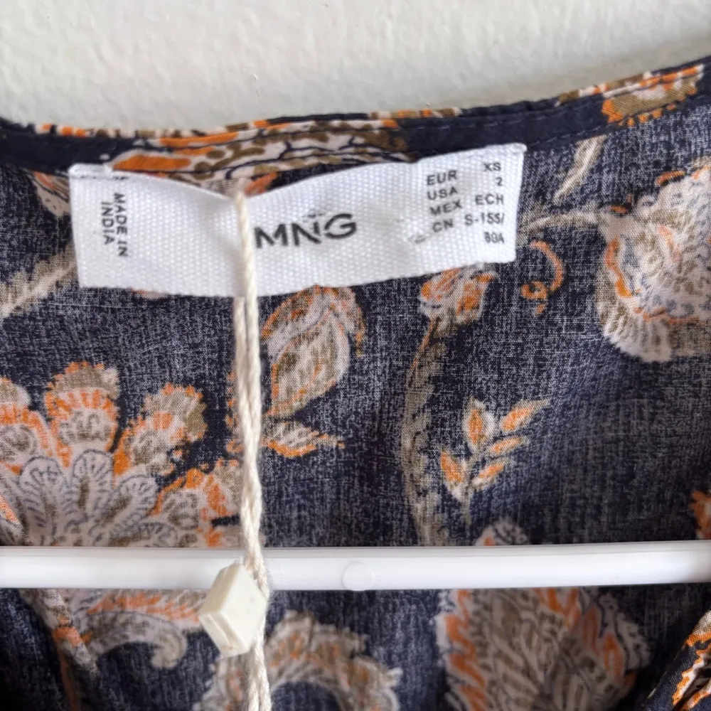 Mango Cotton Mini Dress Floral Sleeveless size 2 - Image 6