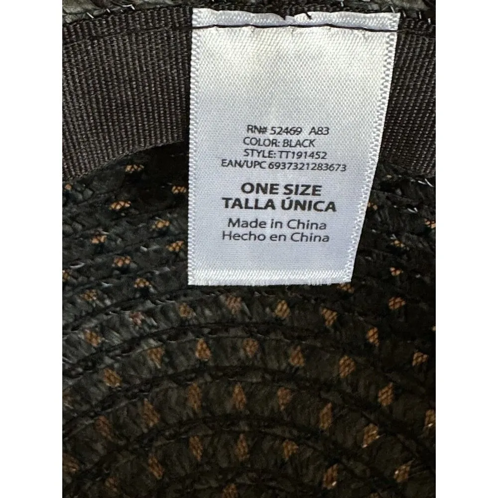 Women’s Wide Brim Hat With Bow Breathable Sunscreen Travel Sunshade Foldable Black - Image 6