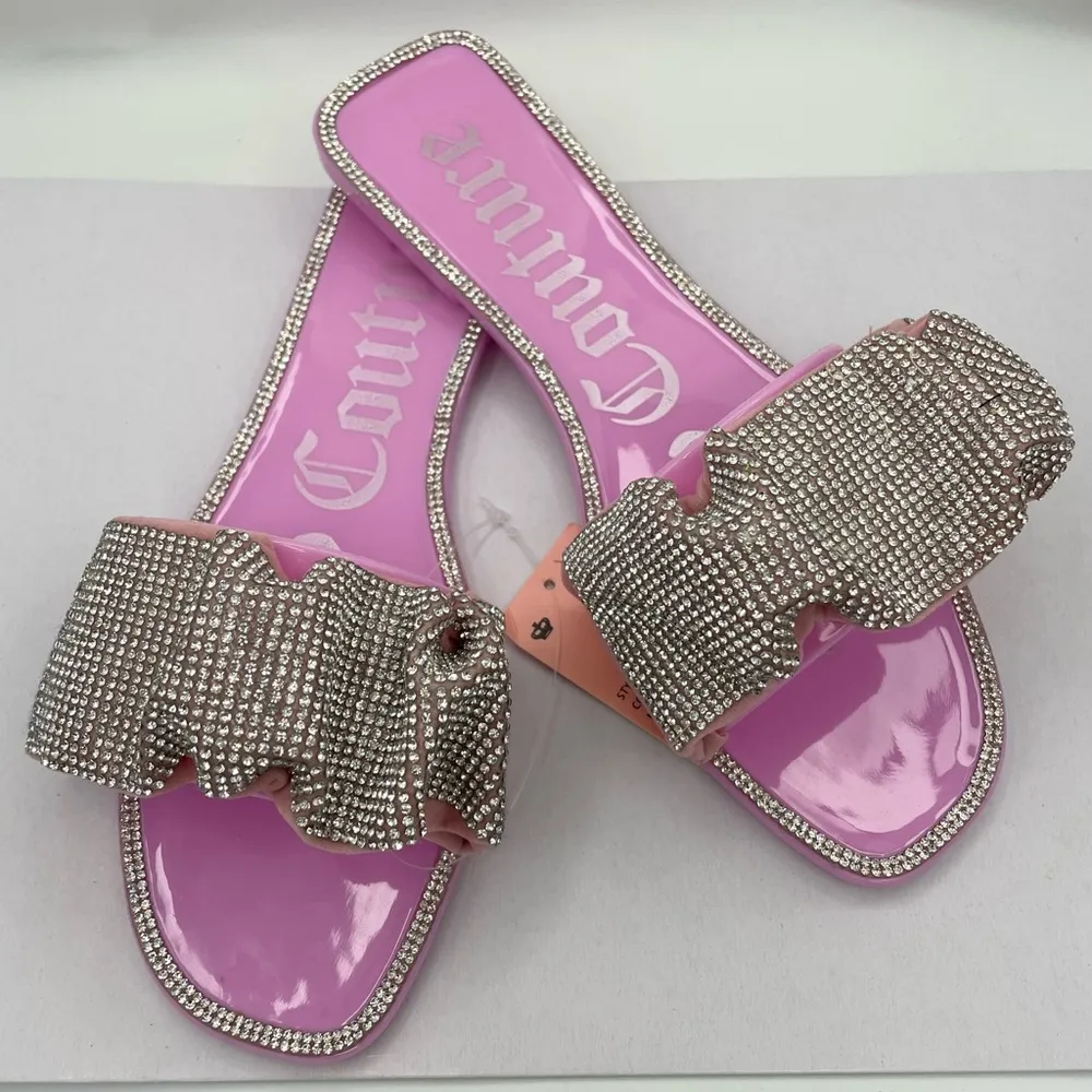 Juicy Couture embellished jelly pink slide on sandals women’s Size 7M - Image 8
