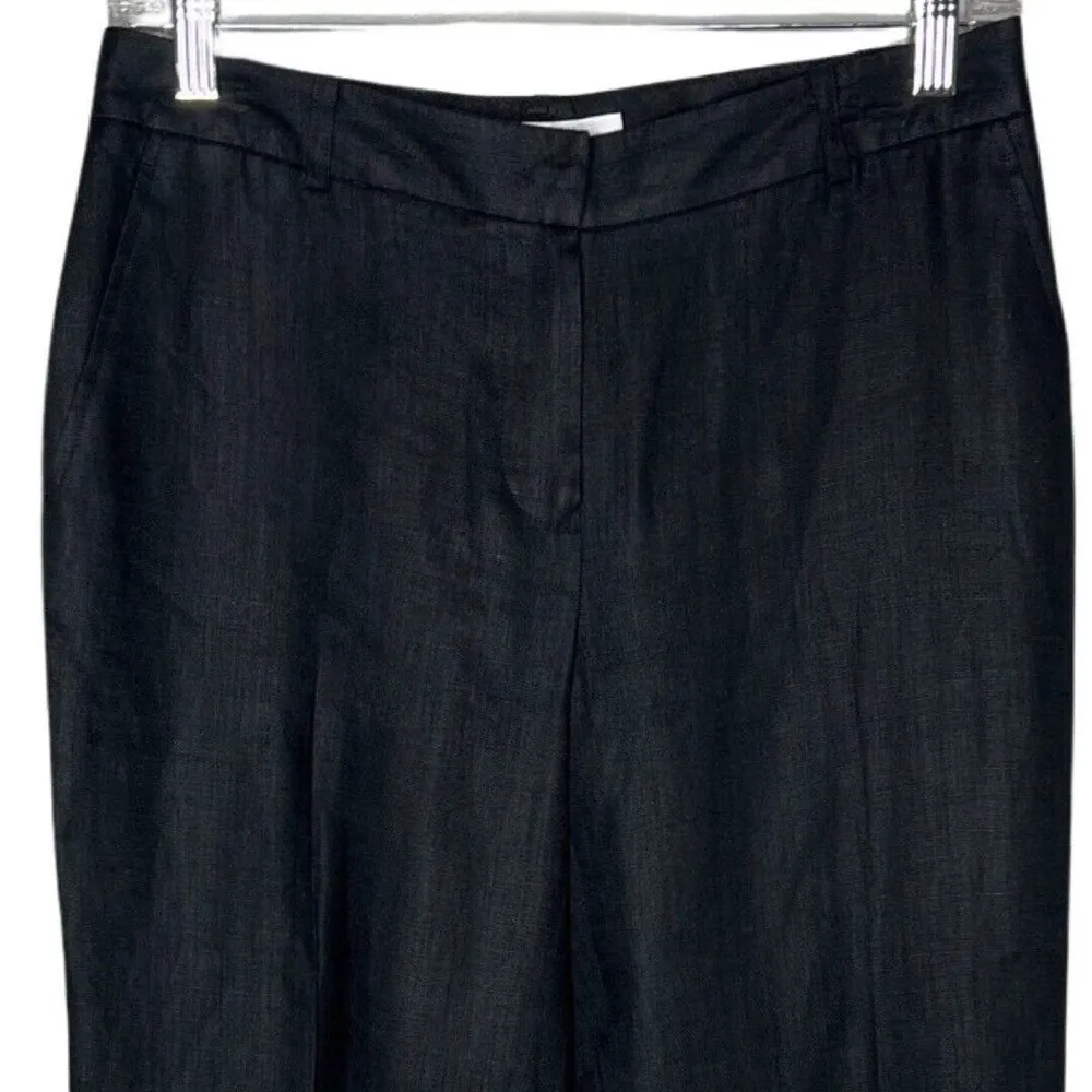 Brooks Brothers Pants Women 4 Black Linen Dress Pants Business Office Minimalist - Image 3