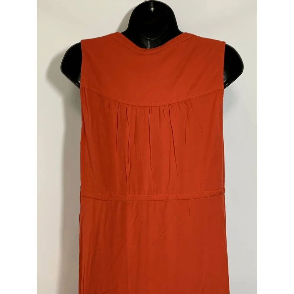 Torrid Womens Midi Dress Drawstring Stretch Waist Quarter Zip Orange size 00/ me - Image 5