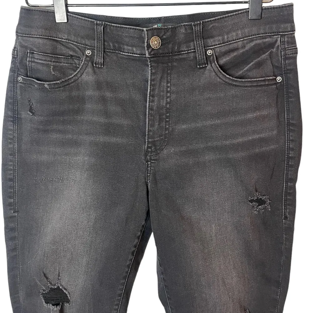 Lularoe Women’s Sz 30 Skinny Jeans Distressed Black Wash Stretch - Image 2