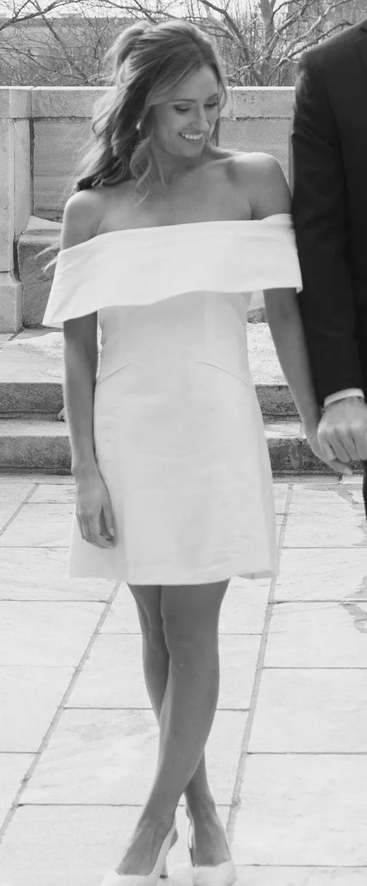 White Off The Shoulder Mini Dress - Image 5