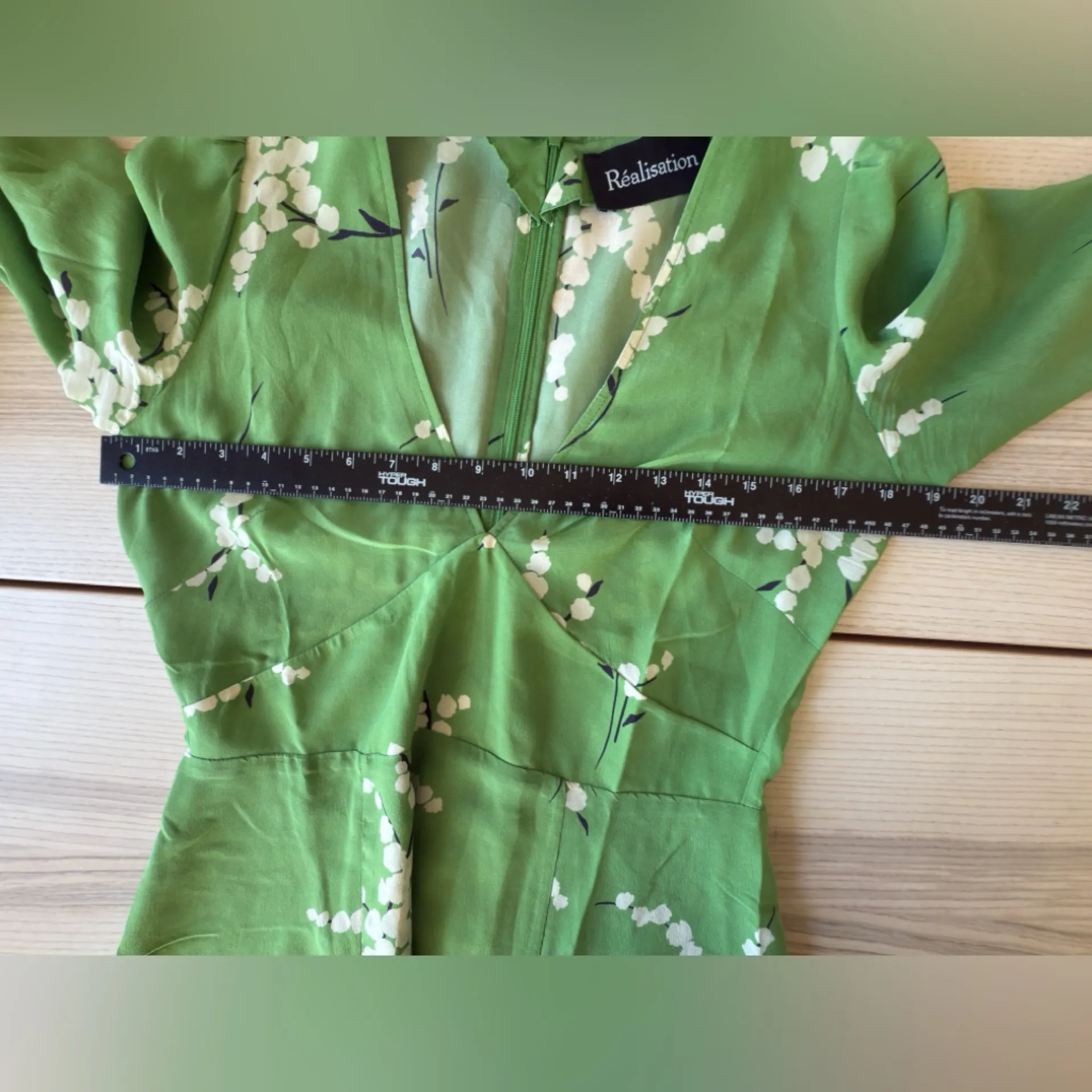 Realisation Par The Kate Loving Green Chic Green Floral Mini Dress women size M - Image 9