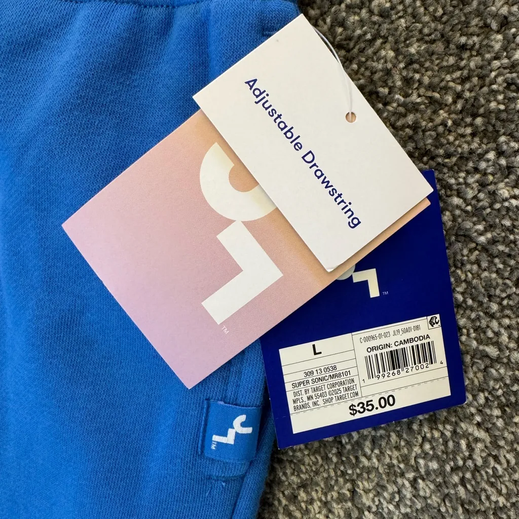 NWT! Women’s JoyLab blue loose fit mid rise sweatpants joggers Large - Image 3