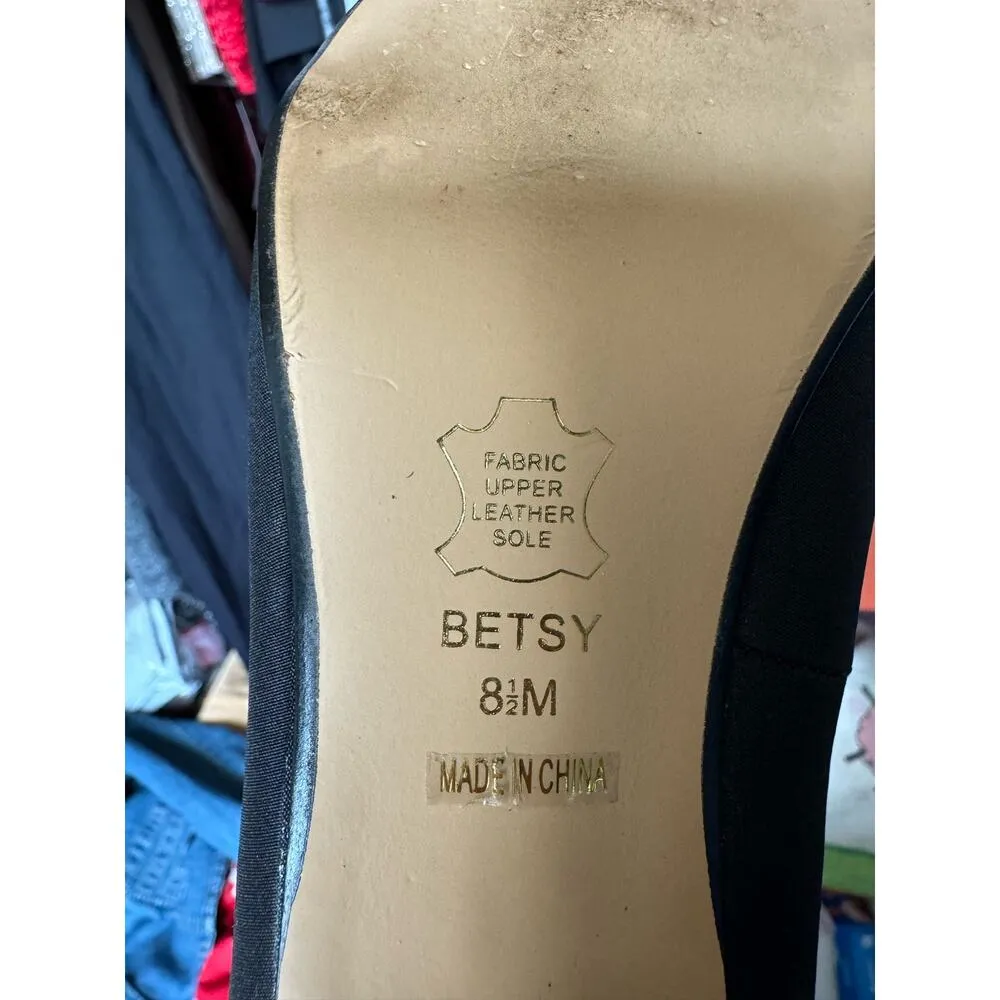 Vintage J. Loren Collection Betsy 2" Heel Black Rhinestone square toe size 8.5 - Image 15