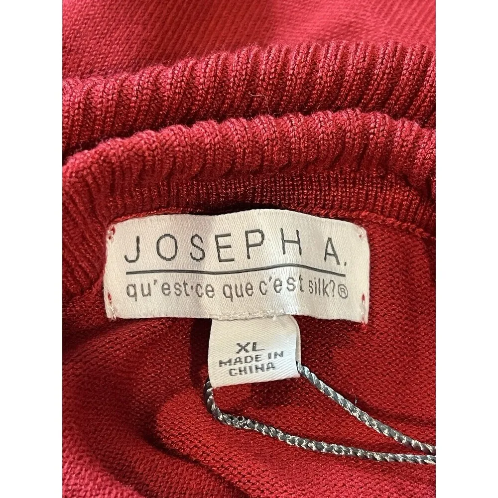Joseph A Red Crimson Thin Long Sleeve Turtleneck Pullover Sweater NWT XL - Image 6