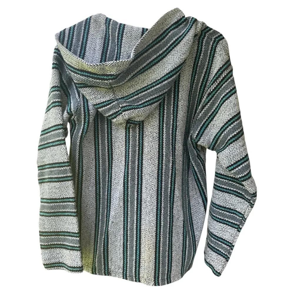 Miguel Geraldo unisex Striped Baja Hoodie XL Green - Image 2