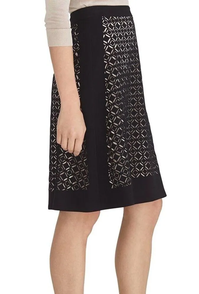 Catherine Malandrino A-line Skirt Laser Cutout design Black Bussiness Size 6 NWT - Image 2