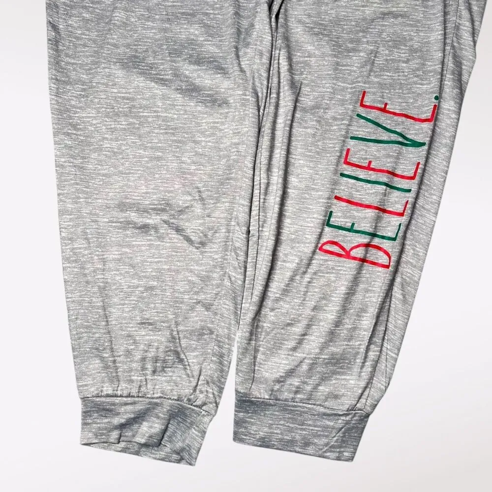 Rae Dunn "Believe" Cozy Jogger Pants Sleepwear Lounge Large - Image 6