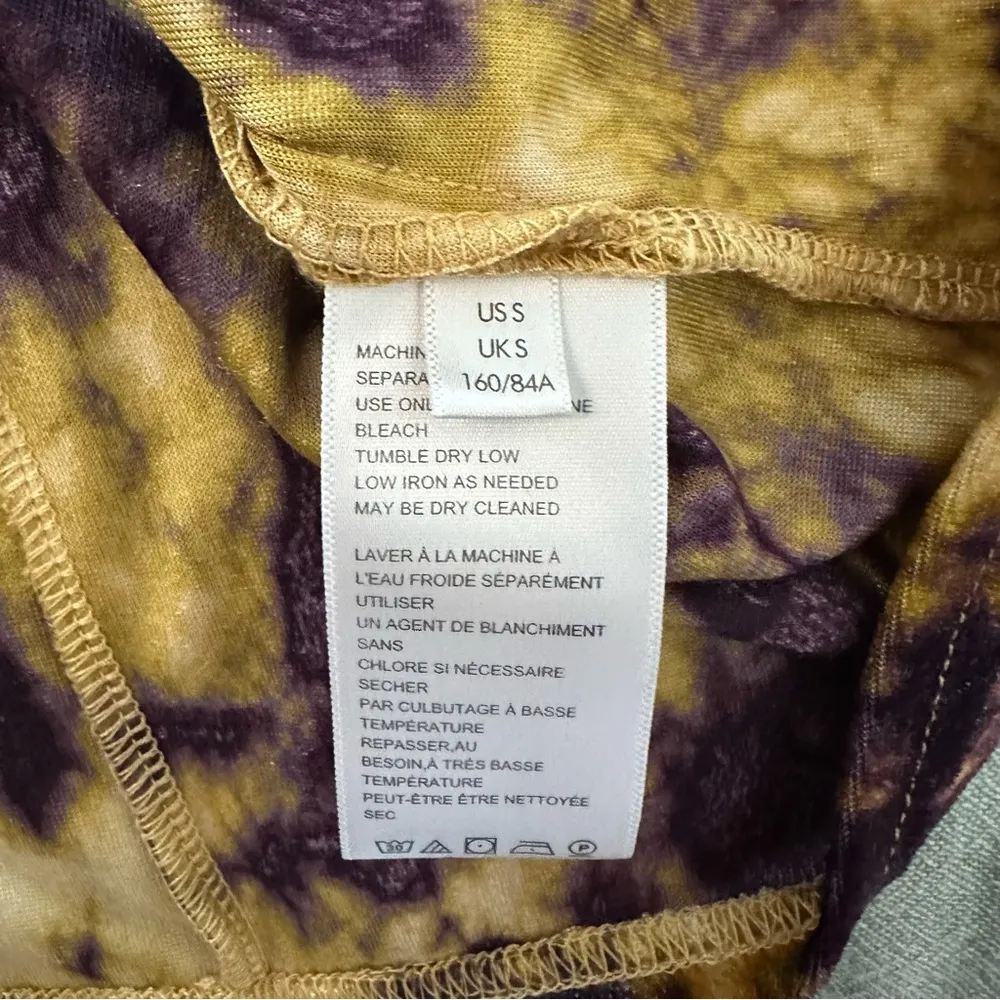 Urban Outfitters Mini Velvet-Feel Purple & Yellow Dress Size Small - Image 5