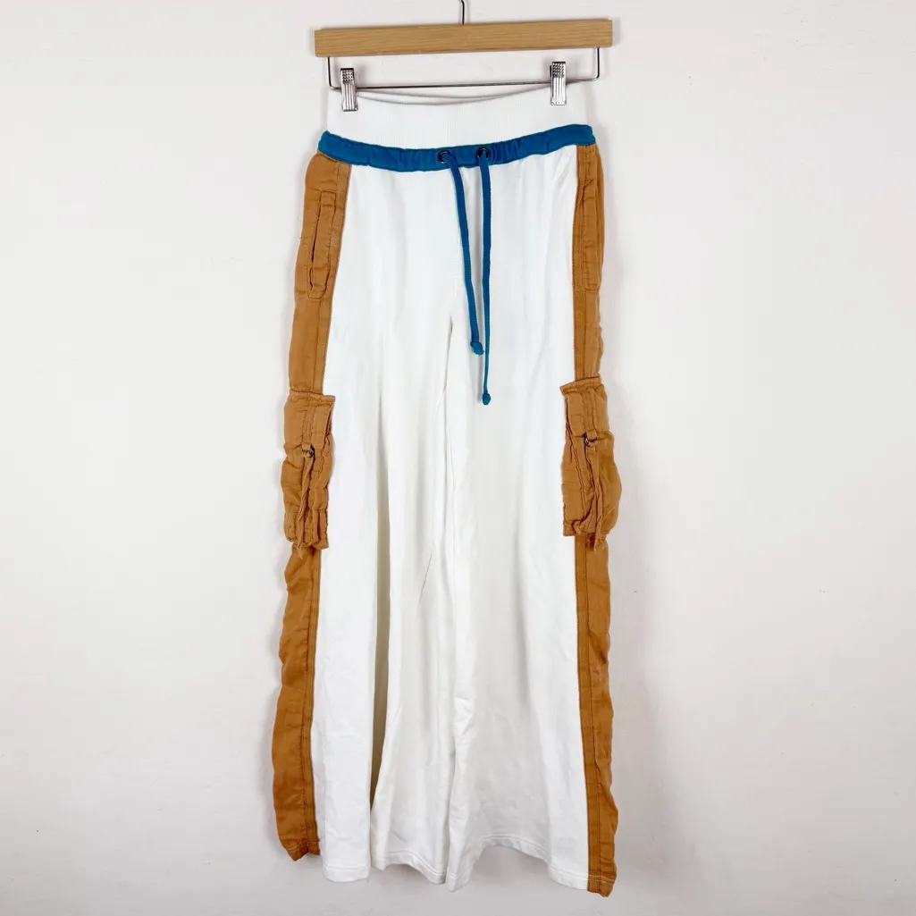 Free People Movement Playoff Colorblock Wide Leg Cargo Pant Ivory - Image 4