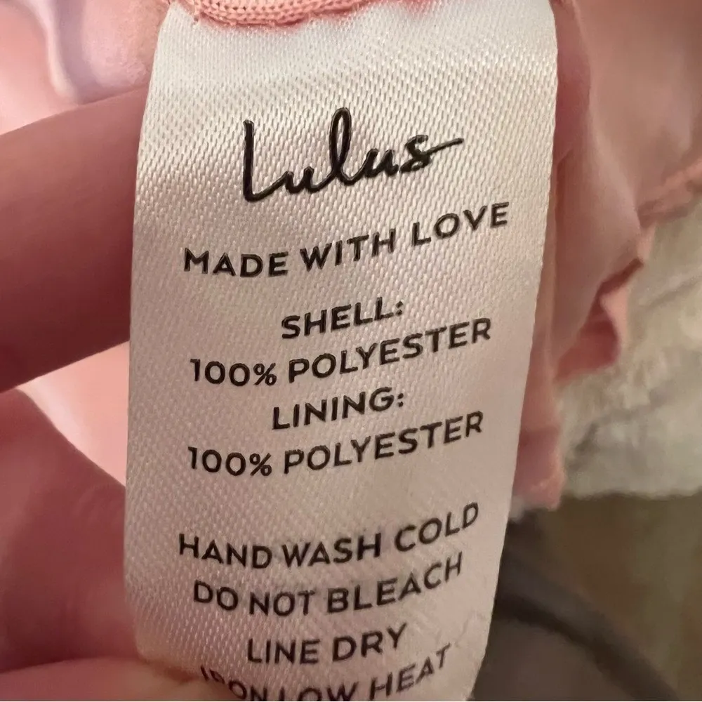 Vintage Lulus Blush Pink Pleated Wrap Midi Cocktail Dress Slit Formal Wedding M Size M - Image 9