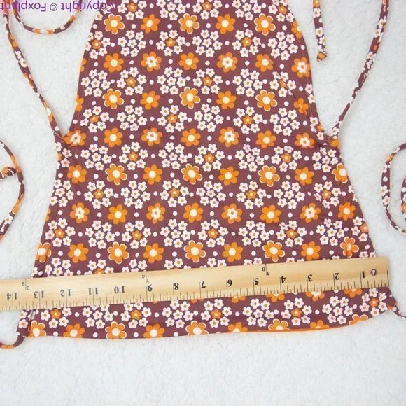 NEW Frankies Bikinis‎ retro Indy floral halter cowl swim top, S - Image 6