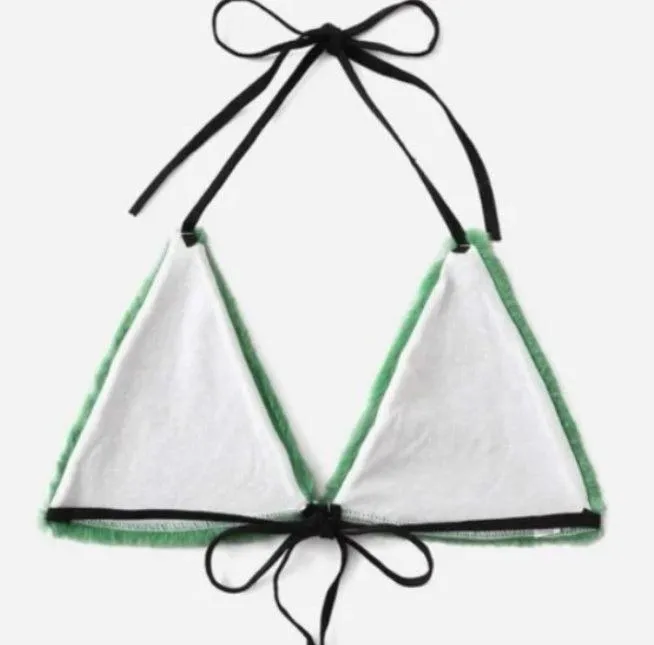 Fluffy Green, Sexy Bralette - Image 3
