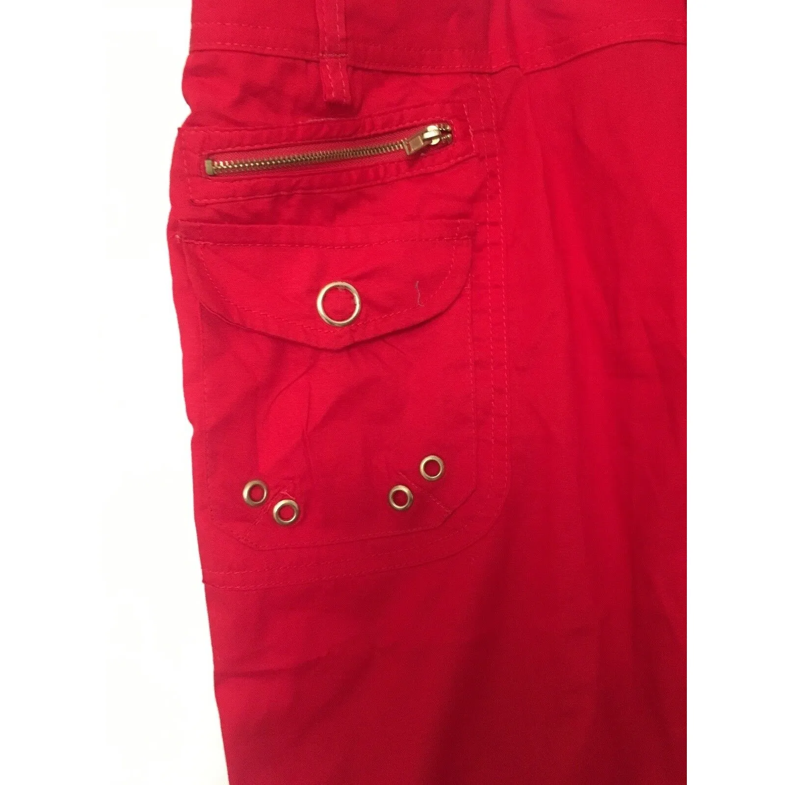 Helium London Women's Plus Size Size 3X Casual Capri Pants Bottoms Red - Image 2