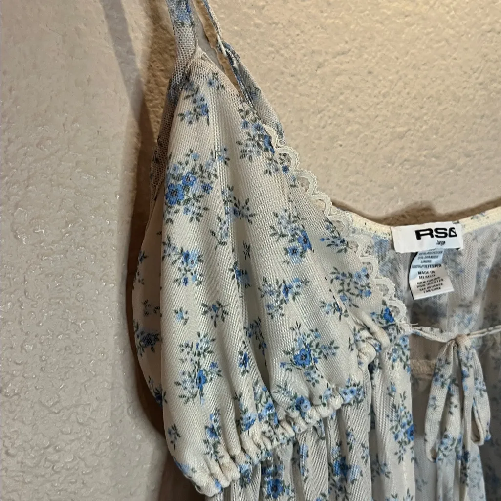 RSQ Women’s Coquette Floral Babydoll Camisole Top Size Large - Image 4