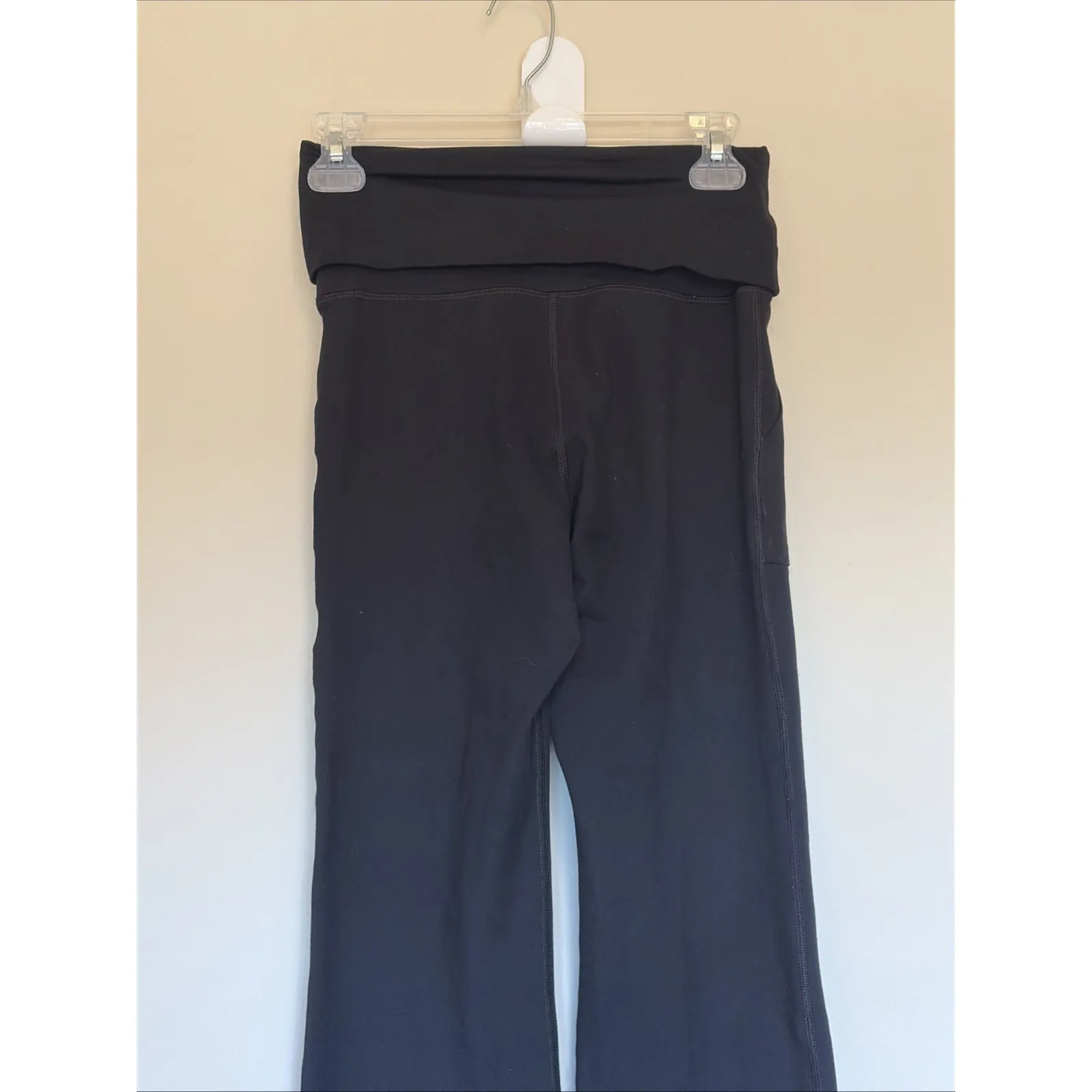 Offline Aerie Classic Black Hugger Foldover Flare Hi Rise Leggings Pants Small - Image 5