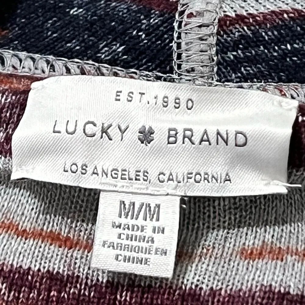 Lucky Brand medium Aztec Navajo Open Front Drape Cardigan Sweater worn once - Image 3