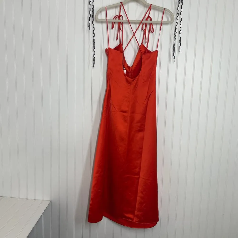 NWT Jason Wu Women’s Ruched Front Strappy Midi Slip Dress Size S - Image 4