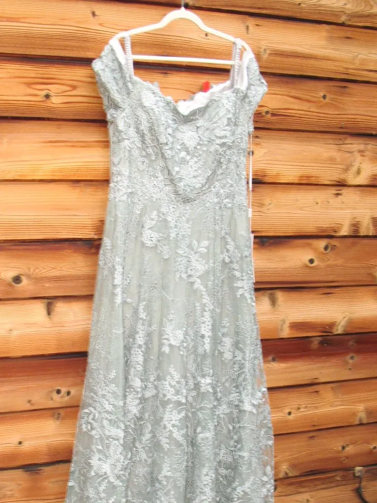 LARA Off the Shoulder A Line Gown Dress Green Size 16 - Image 6