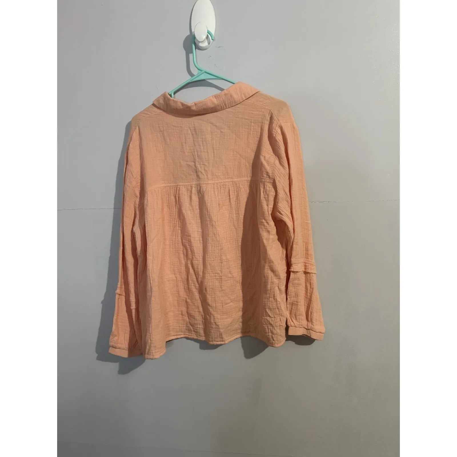 Coco + Carmen NWT Women's Peach Gauze Cotton Long Sleeve Beach Boho Tunic Sz S/M - Image 5