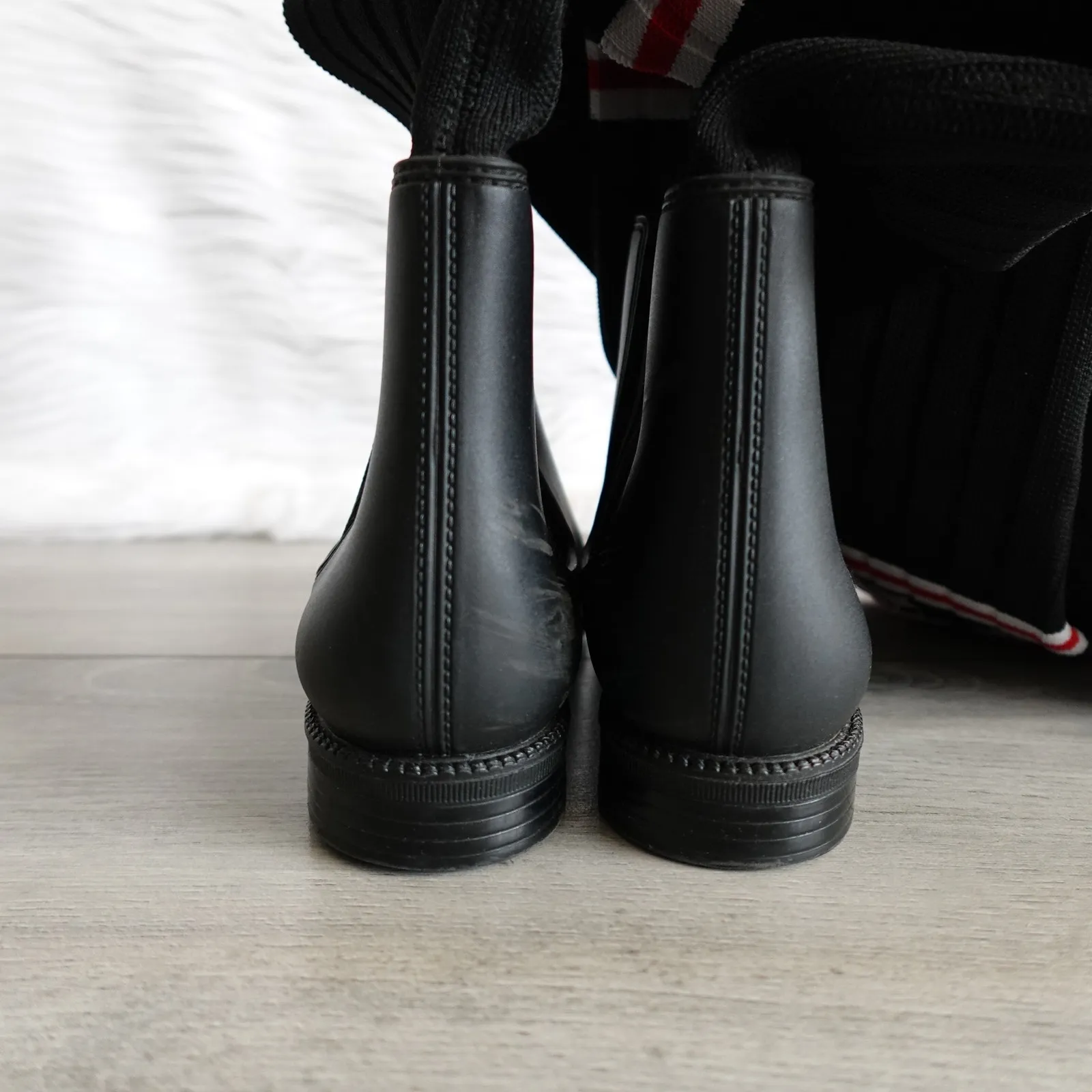 Givenchy Boots Thigh High Black Rubber Striped Sock - Image 12