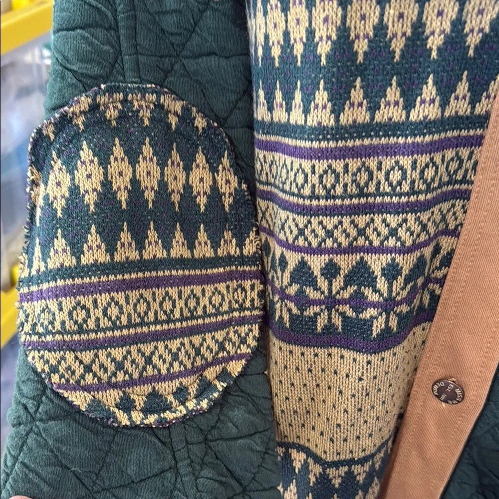 Miss Me Quilted Green and Brown Jacket - Image 4