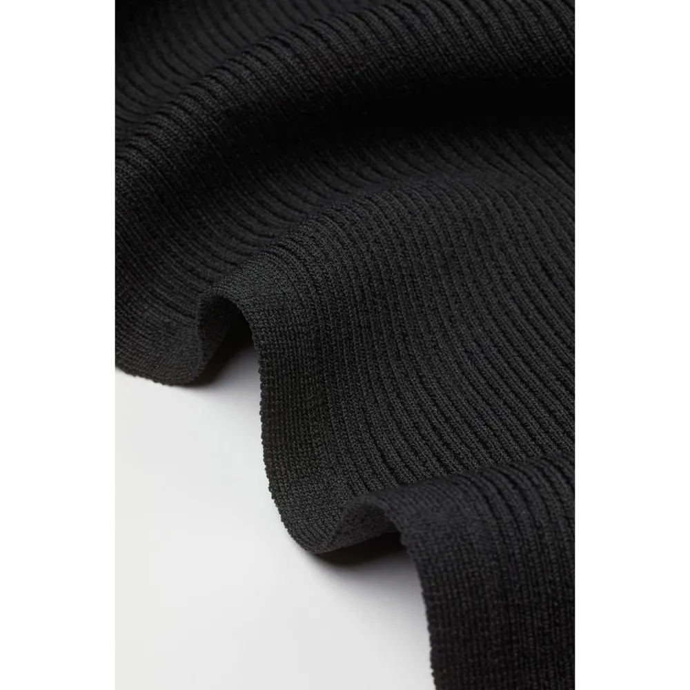 NWOT H&M Innovation Co-Exist Story Asymmetric Rib-Knit Skirt in Black | Size S - Image 4