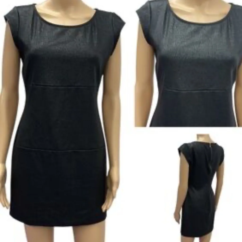 Y2K Bebop LBD Moto Faux Leather Look Junior Size Small Black Bodycon - Image 11