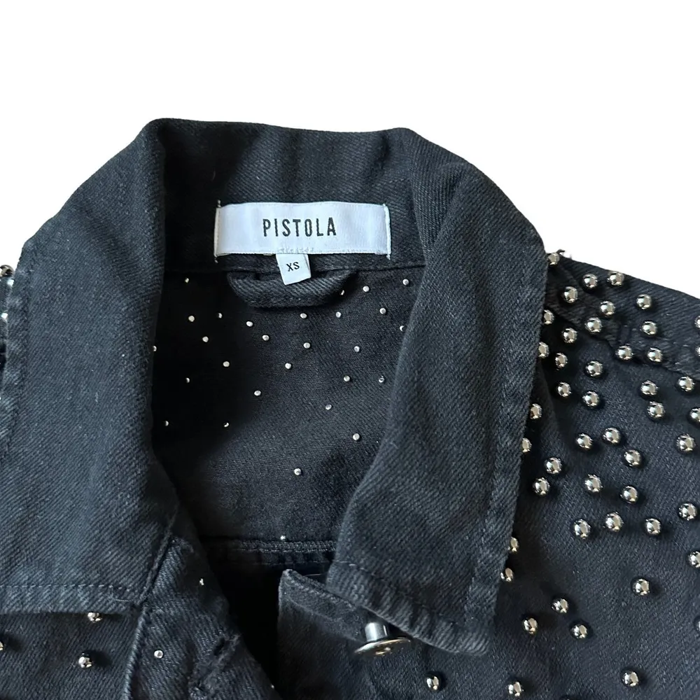 Pistola Brando Beaded Crop Denim Jacket - Image 7