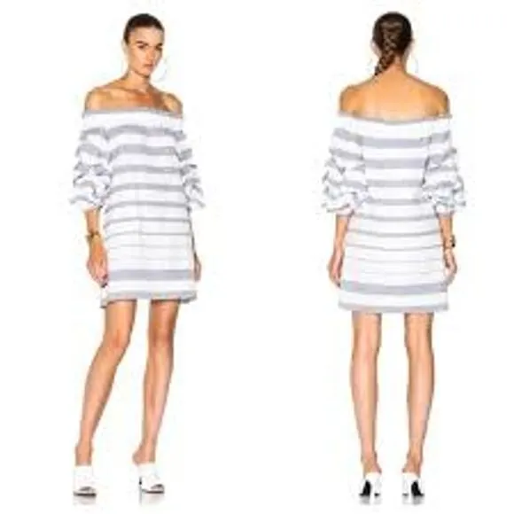 (Revolve) ALEXIS Olevetti Off Shoulder Stripe Mini Dress SUMMER BEACH FEMININE - Image 2