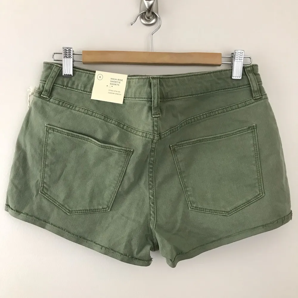 Universal Thread High Rise Shortie Shorts Jean denim army olive green stretch 8 - Image 99