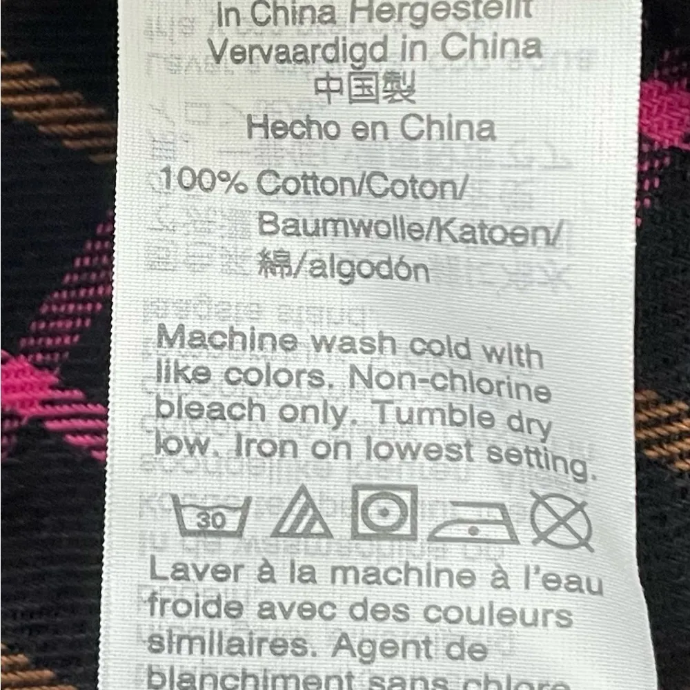 Madewell plaid flannel pink black raglan button front shirt dress w/pockets 0 - Image 7