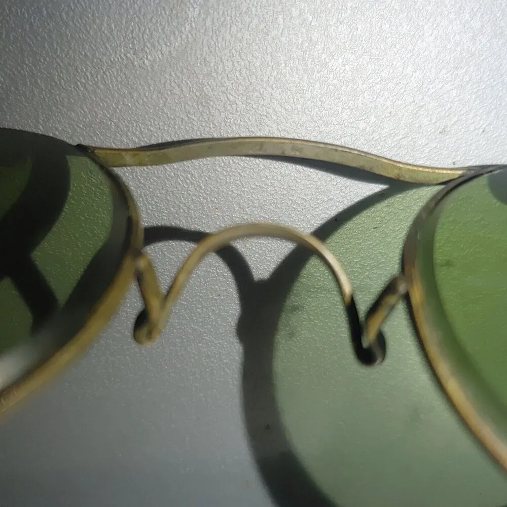 Glasses Welding Steampunk Goggles AO American Optical Green Vintage 10 72 Gold - Image 16