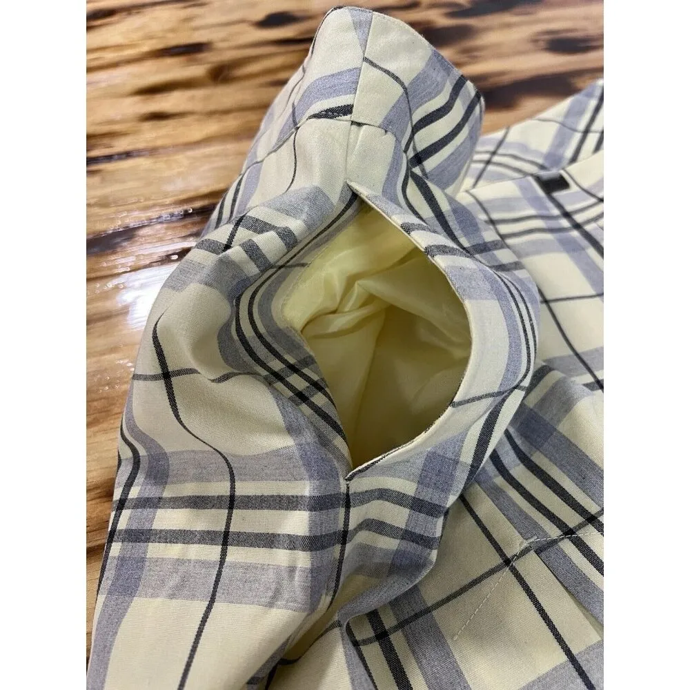 EP PRO Women Size 8 Yellow Gray Plaid Rayon Blend Lined Skort Sexy Party College - Image 12